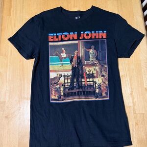 Elton John Black Graphic Tee